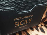 Dolce & Gabbana Sicily Satchel In Black Iguana-embossed Leather Fw1225rrzdu