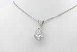 0.74cttw Diamond Pendant Necklace 14k White Gold 2.4 Grams 15.5 Inch Eb0926ocrsa