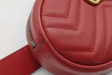 Gucci Gg Marmont Quilted Chevron Red Leather Belt Bag Size 85/34 Eb0926wxzsa