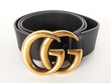 Gucci Gg Marmont Black Leather Belt Size 95-38 Sd0626lrxde