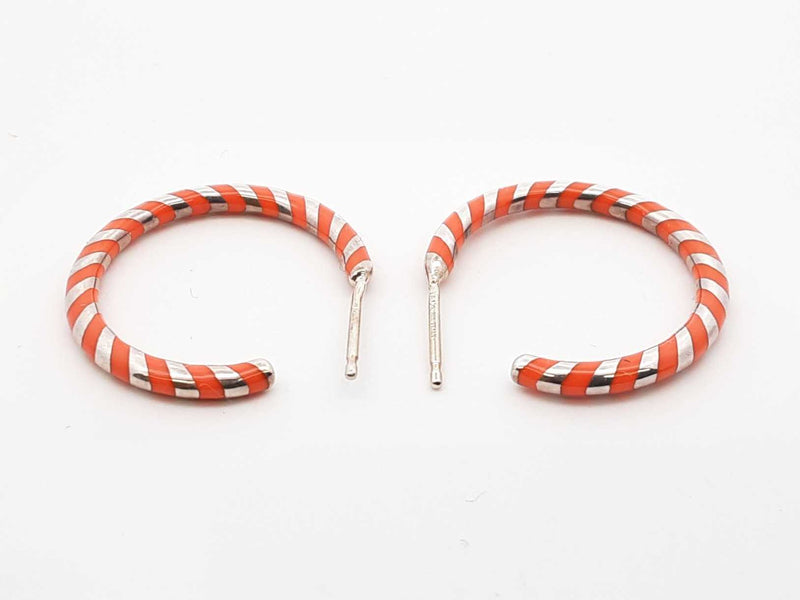 Tiffany & Co. Paloma Picasso Sterling & Enamel Swirl Hoop Earrings Fw0125lcrdu