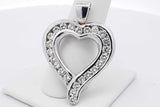 14k White Gold Diamond Heart Shaped Pendant 14.2 Grams Eb0526cxzsa