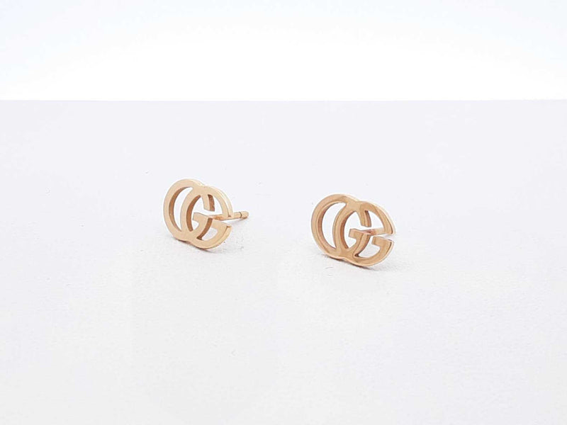 Gucci Running Gg Stud Earrings In 18k Yellow Gold 1.9 Grams Fw0925llzdu
