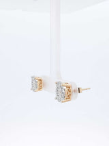 0.70 Cttw Diamond & 14k Yellow Gold Halo Stud Earrings 3.5 Grams Fw0826orzdu