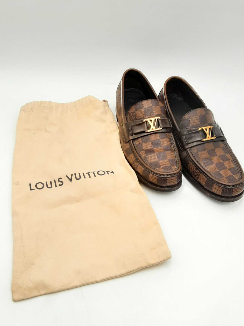 Louis Vuitton Damier Ebene Major Loafers Size 7.5 Eb0824lrxsa