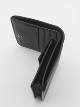 Balenciaga Black Leather Cash Flap Coin & Card Holder Wallet Eb0626lxzsa