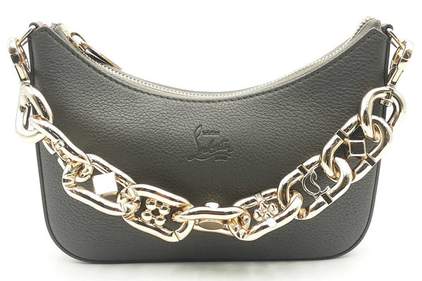 Christian Louboutin Mini Loubila Chain Gray Leather Shoulder Bag Eb1024ixzdu