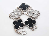Van Cleef & Arpels Alhambra Bracelet 18k Gold Diamond & Onyx 7.5 In Fw0426czxzdu