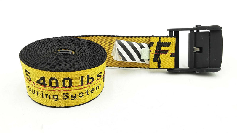 Off White C/o Virgil Abloh Industrial Belt In Yellow & Black Fw0925lxzdu