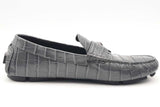 Versace Medusa Croc-effect Grey Leather Loafers Size 46 Eb0525lorsa