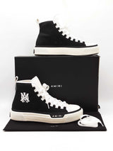 Amiri M.a. Court High Top Sneakers In Black & White Canvas Size 13 Fw0126lixdu