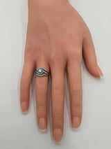 1.05 Cttw Diamond & 14k Gold Bypass Halo Bridal Set 5.5g Size 4.75 Fw0426cexdu