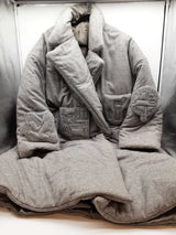Louis Vuitton Gray Cashmere Cotton Blend Puffy Long Coat Size 52 Do0326lworde