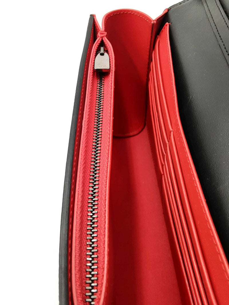 Christian Louboutin Paloma Black Leather Clutch Eb1224oxzdu