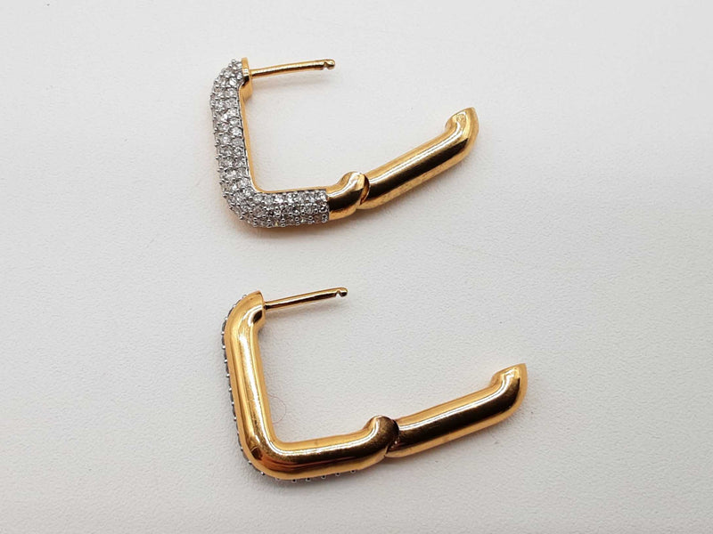 1.08 Cttw Lab Grown Diamonds Gold Coated Silver 6.6g Hoop Earrings Do0225srde