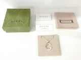 Gucci Sterling Sliver Charlotte G Pendant Necklace 18 Inch Mk1026lzxmia