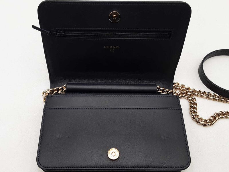 Chanel Boy Wallet On Chain Blue Handbag Aa0325lzxzsa