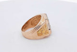 0.6cttw Diamond 14k Yellow Gold With Nugget Design 17.8g Size 9.5 Eb0726lwrxsa