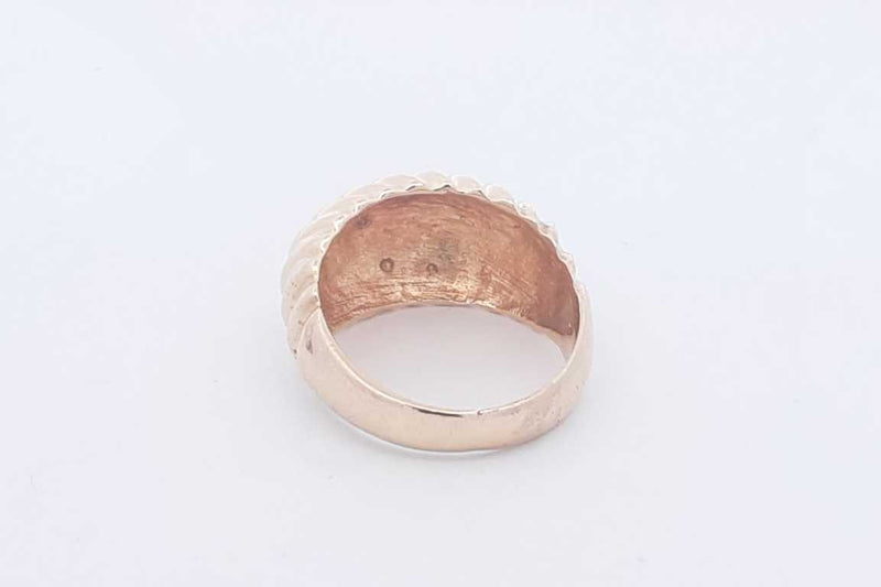 14k Yellow Gold Ribbed Dome Ring 7.2 Grams Size 6.5 Eb1224owxsa