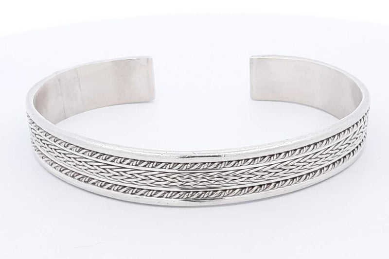 925 Sterling Silver Cuff Bracelet 27.5 Grams Eb1024losa