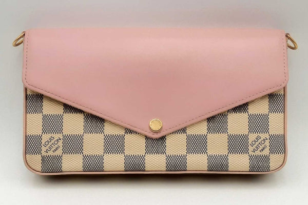 Louis Vuitton Damier Azur Pochette Felicie Rose Pink Eb0425lxxpsa
