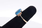 Blue Gemstone & Diamond Ring In 14k Yellow Gold 4 Grams Size 6.5 Eb0826sxsa