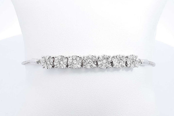 Approx. 4.5ctw Diamond Bolo Bracelet In 10k White Gold 8.3 Grams Eb0724crxdu