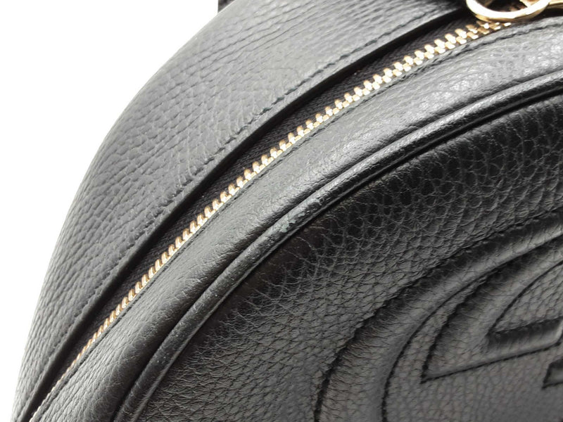Gucci Soho Interlocking G Rucksack Black Pebbled Leather Backpack Fw0425wzxdu