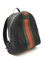 Gucci Sherry Line Web Stripe Backpack In Black Techno Canvas Fw1225rzxdu