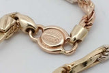 14k Tricolor Gold Rope Chain Necklace 21 Grams 24 Inch Eb1026loxzsa
