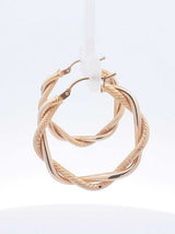 14k Yellow Gold Twisted Mesh Hoop Earrings 1.9 Grams Fw0326lzxdu