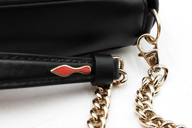 Christian Louboutin Black Leather Spiked Zoompouch Crossbody Eb1125wordu