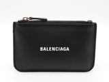 Balenciaga Cash Coin And Card Holder In Black Grained Leather Fw0725lzxdu
