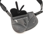 Christian Dior X Kaws Black Grained Calfskin Saddle Bag Fw0525rzxdu