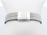 John Hardy Rata Woven Link Reversible Bracelet In Sterling Silver 39.3 Grams 7 Inch Fw0626wxzdu