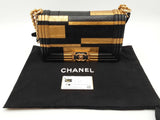 Chanel Boy Flap Gold Black Patchwork Embossed Leather Shoulder Bag Do0126ooxzde