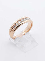 0.80 Cttw Channel-set Diamond & 14k Yellow Gold Ring 5.6 Gram Size 8 Fw0825pzxdu