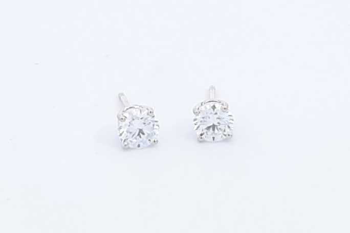 0.80ctw Lab Grown Round Diamond Stud Earrings In 14k White Gold 0.8g Eb1024wxzdu