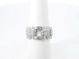 1.40 Cttw Diamond Chain Link Ring In 14k Yellow Gold 5.8 Gram Size 7 Fw0626irzdu