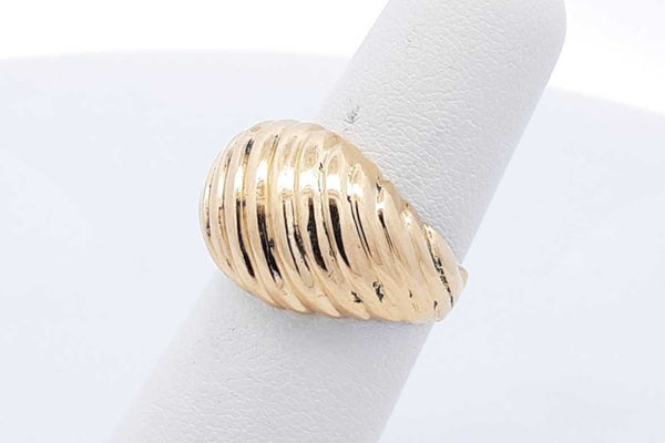 18k Yellow Gold Dome Ring 5.7 Grams Size 6 Eb0924oorsa