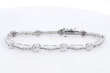 Approx. 1.35ctw Diamond Bracelet In 14k White Gold 12.3 Grams 7 Inch Eb0624icrsa