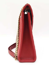 Yves Saint Laurent Envelope Flap Bag In Red Quilted Grained Leather Fw1225przdu