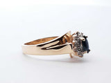10k Yellow Gold 3g Blue Halo Cluster Ring Size 7 Lh0326llxde