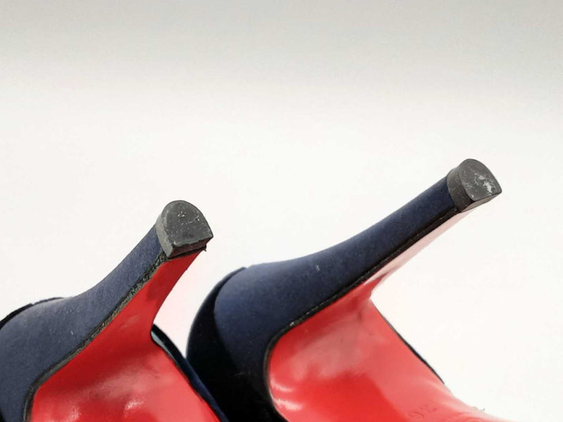 Christian Louboutin Biba D'orsay Blue Velvet Pumps Size Eu 36 Us 6 Fw0725rzdu