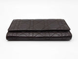 Christian Dior Wallet In Dark Brown Cannage-quilted Lambskin Leather Fw0626ozxdu