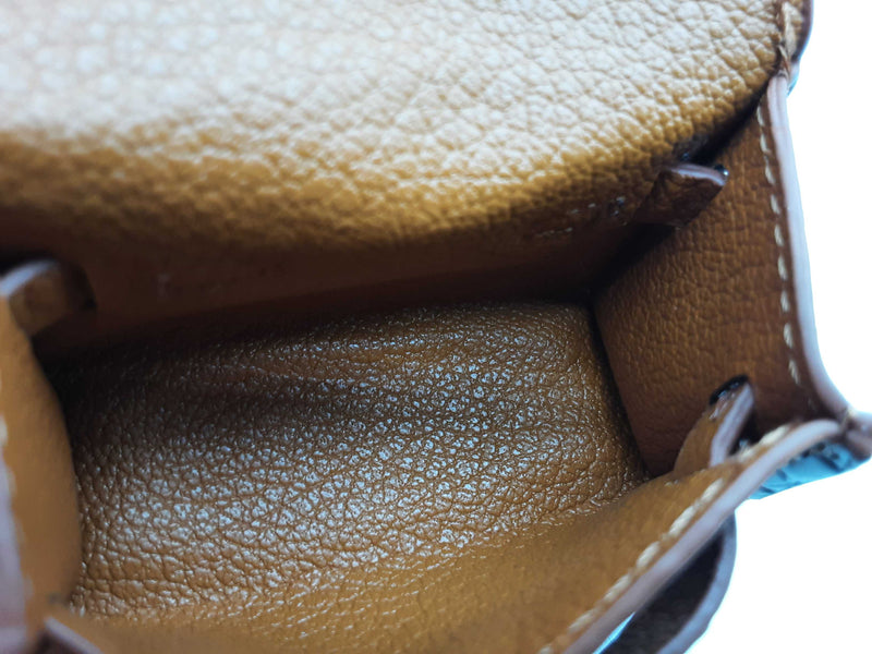 Brown Croc Embossed Mini Bag Charm Do0725rde
