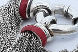 Tiffany & Co. Sterling Silver Red Enamel Multistrand Chain Bracelet Eb0926wxzde
