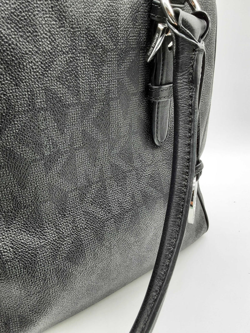 Michael Kors Jet Set Black Monogram Tote Bag Do1124cxde