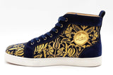 Christian Louboutin Louis Orlato Blue Velvet Sneakers Size 43.5 Eb0726lrxde