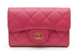 Chanel Fuchsia Quilted Caviar Flap Card Holder Eb1225wxzde